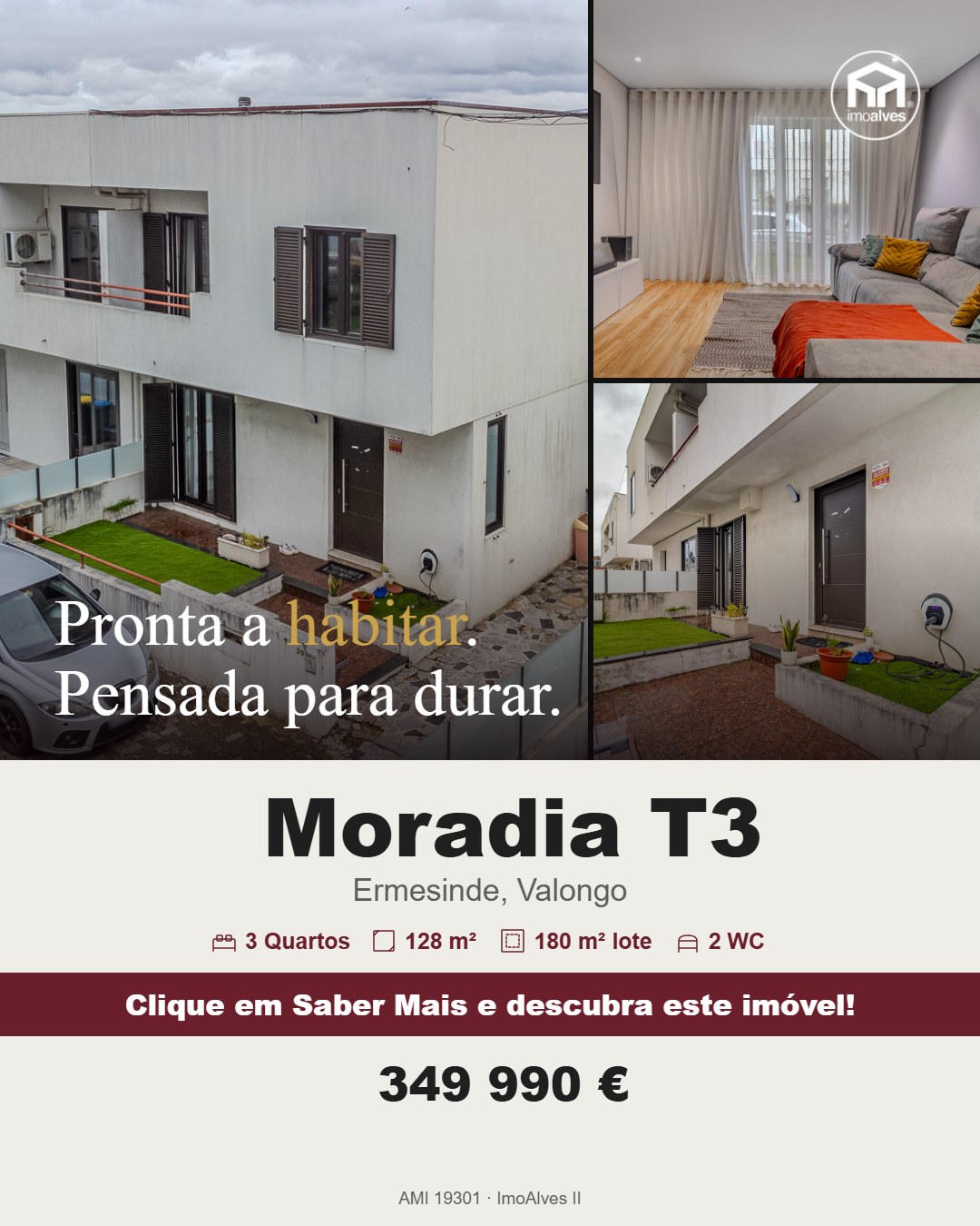 Anúncio de moradia T3 pronta a habitar em Ermesinde, Valongo